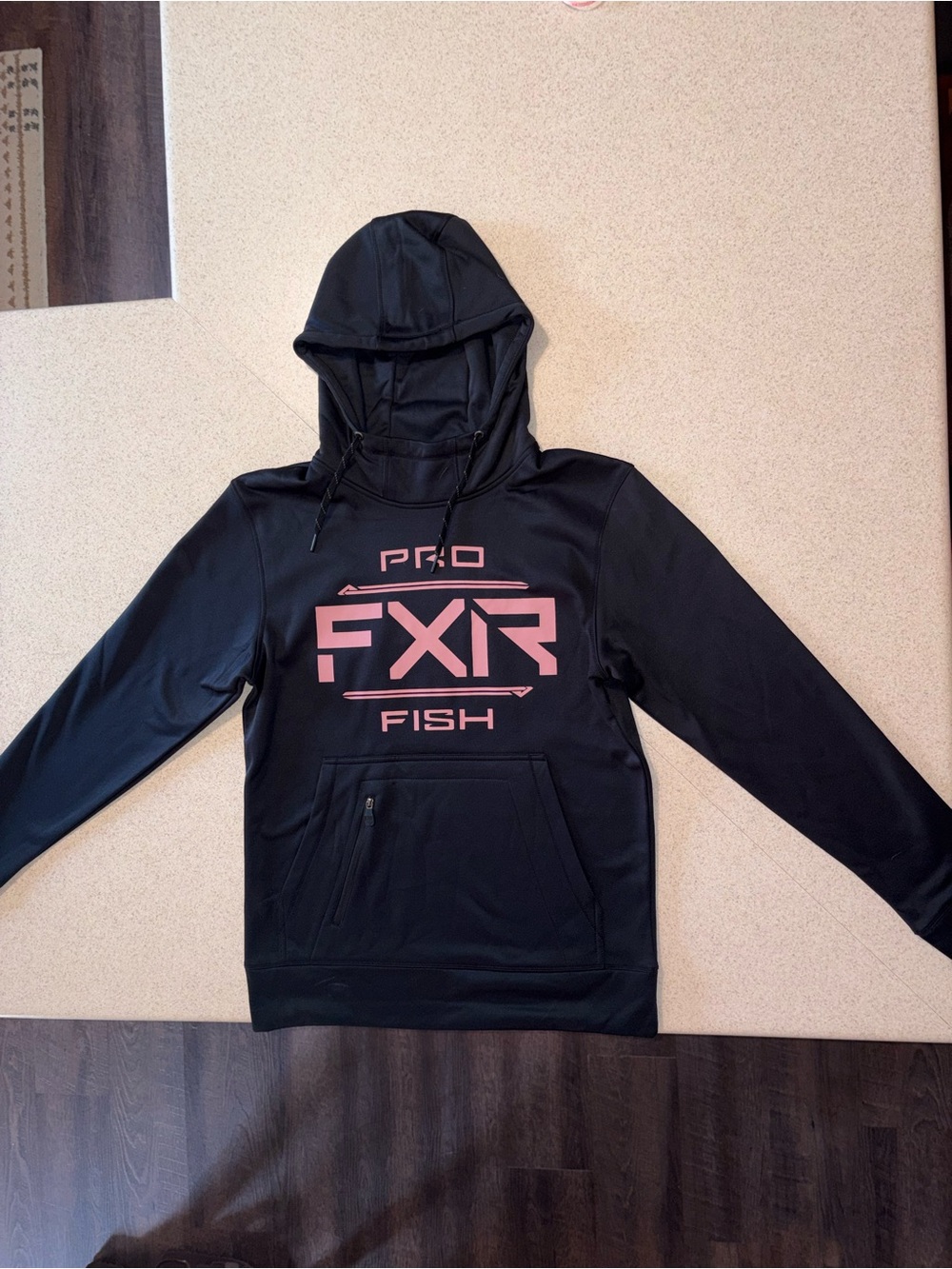 FXR Pro Fish Black Hoodie with Pink Logo